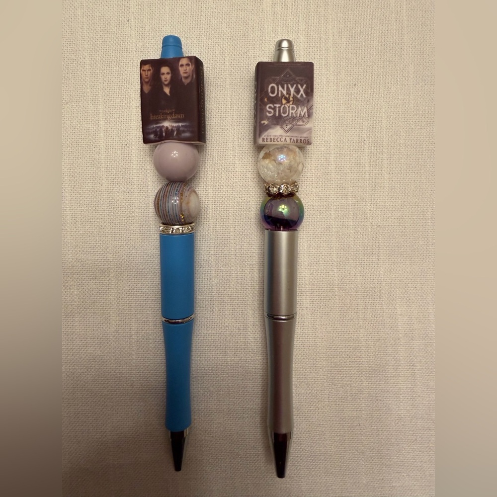 Decorative Set Blue and Silver Beaded Pen - Home Accents